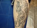 darkness tattoo art Nate Souders shin
