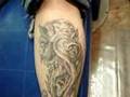 darkness tattoo art Nate Souders shin