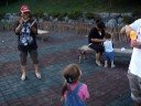 My daughter catching bubbles in a park...