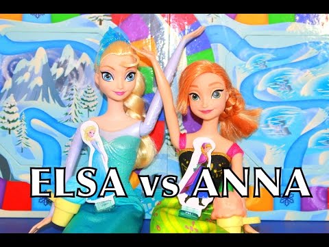 FROZEN Elsa vs Anna Suprise Slides Board GAME Disney Barbie Parody Toy AllToyCollector