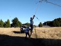 Here is a group of hams trying to put a 40lb antenna at the top of a 40' Al mast. (The original 12 lb antenna wasn't ready on time.) The results speak for themselves.WAIT for the 