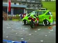 big motorcicle slow motion crash test
