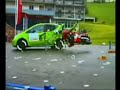 big motorcicle slow motion crash test