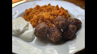 Fried meatballs  Bulgur Pilaf 🧆كرات الل�