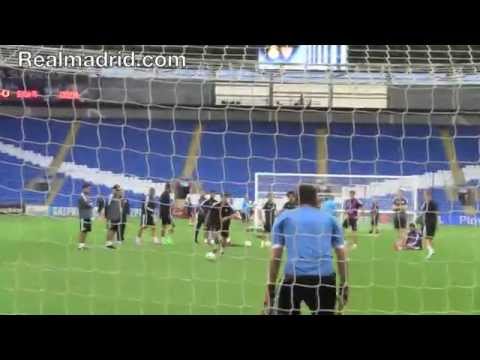 REAL MADRID BEHIND THE SCENES: The Whites train at Cardiff City Stadium
