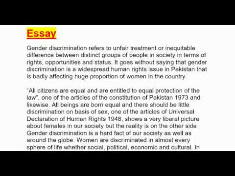 Essay on gender discrimination image