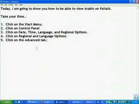 How to view Arabic on Paltalk etc