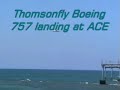 thomsonfly 757 landing at arrecife