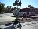 The \"Bus\" picks up a few people and then leaves the station
