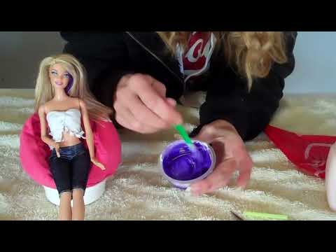 how to dye doll hair with acrylic paint