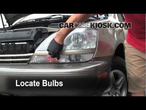 How to change a headlight tailight parking light brights turn signal bulb on a Lexus RX 300 2002