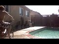 Bike into pool