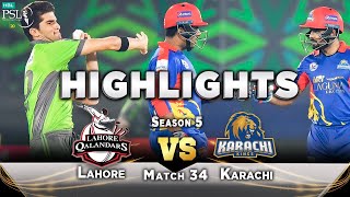 Full Match Highlights  Lahore Qalandars vs Karachi