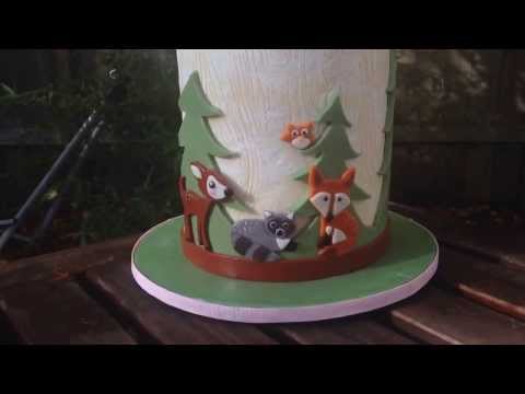 video-linktoworks-Woodland animal baby shower cake