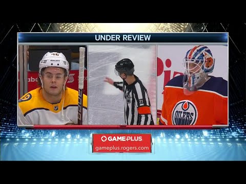 Video: High stick or not, Predators' Aberg tips it past Oilers Brossoit