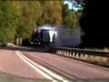 Trucker doesn´t stop even though he is on fire