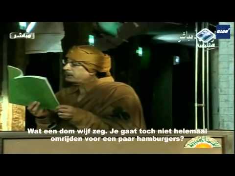 Kolonel Gadaffi leest een sprookje voor
