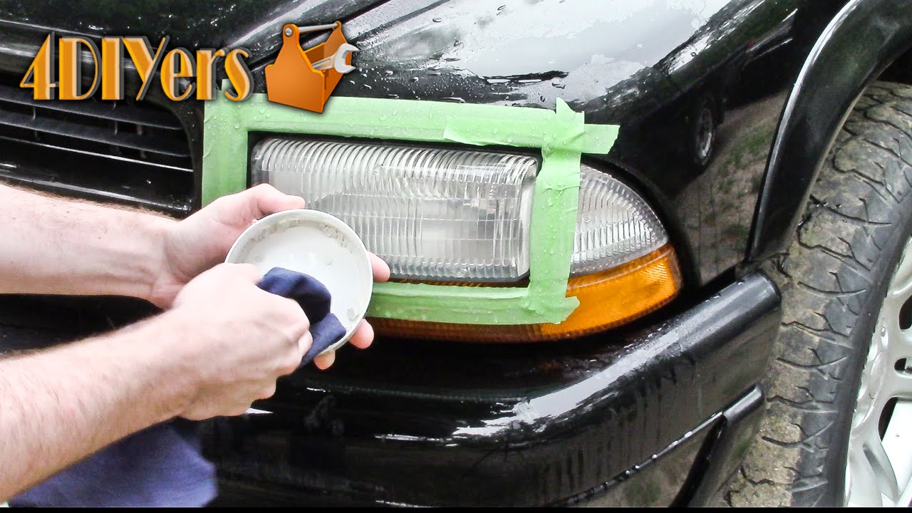 4DIYers Time Lapse Headlight Restoration by Wet Sanding and Polishing