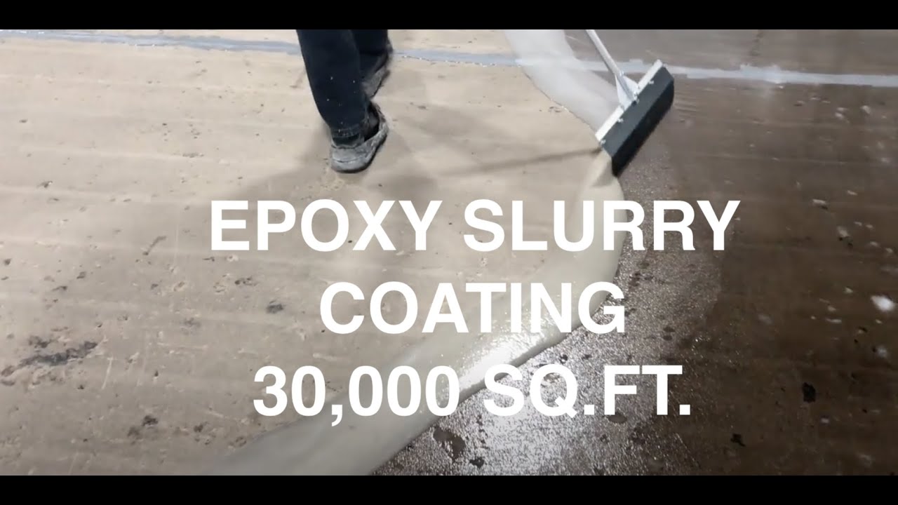 Bringing concrete back to life. Installing epoxy slurry, regrinding then and epoxy floor intallation