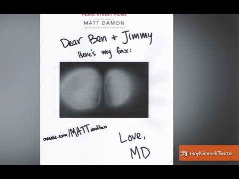 Matt Damon Sends Fax of Bare Butt to Ben Affleck, Jimmy Kimmel