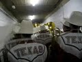 Longhorn Band marches in Rose Bowl Tunnel