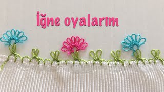 İğne oyası yeni başlayanlar için basit çiçe