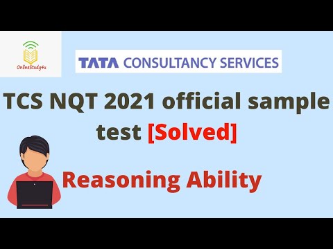 TCS NQT 2021 Official Sample Test solved | Complete Reasoning Ability solutions | Prepare for TCS