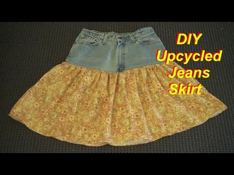 how to turn jeans into a long skirt