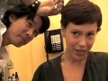 watch while alyssa gets a hair cut and it's a huge change.