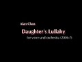 original text by nicky schildkraut from los angeles, this is the premiere performance of daughter's lullaby (version for voice and orchestra). courtney huffman frye, voice; donald crockett, conductor; usc thornton symphony orchestra