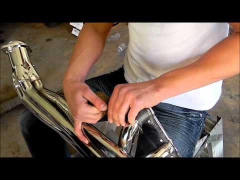 how to fasten exhaust wrap