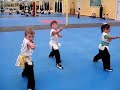 Ariel, Justin and Sahra practicing Kung Fu Ariel, Justin and Sahra practicing Kung Fu