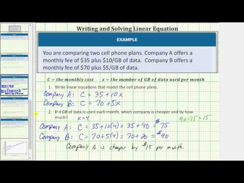 Write Linear Equations to Model and Compare Cell Phone Plans with Data  Usage | Math Help from Arithmetic through Calculus and beyond