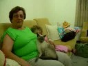 With great-grandma, and the cat