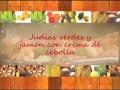 Judias verdes con crema de cebolla