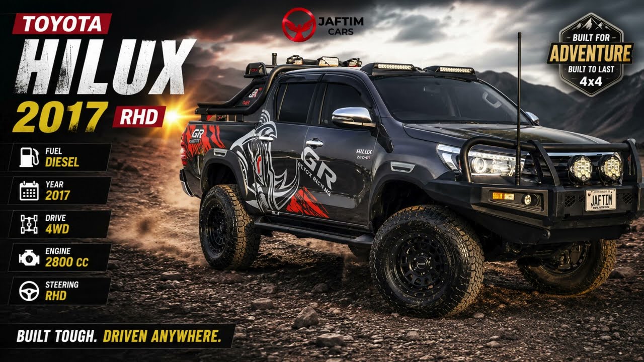 Toyota Hilux DL 2017 | 2.8L DIESEL | AT | RHD | 4x4 SPORTS BAR WITH BASKET | BULL BAR WITH FOCUSED LED LIGHTS | ROOF video