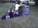 Playing with milk crates