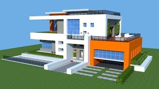 MINECRAFT: How to build a Modern House - Tutorial | Big Mansion House |Vanilla 2018| 1.11/1.12/1.13