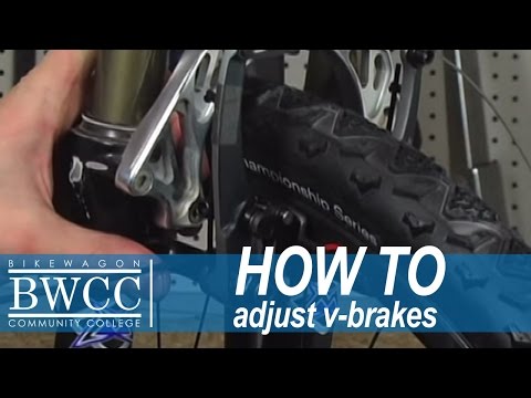 how to adjust front v brakes