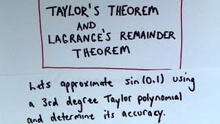 lagrange error bound to find error when using taylor polynomials