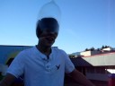 Retard Putting Condom On Head