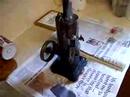 A verticle Marklin from about 1929-1931 with a fixed cylinder, whistle and sightglass. Fully restored.