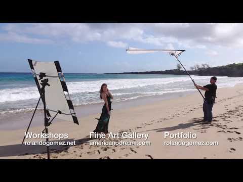 Rolando Gomez - Photographer and Model with SUN-SWATTER and Photography Reflector in Maui