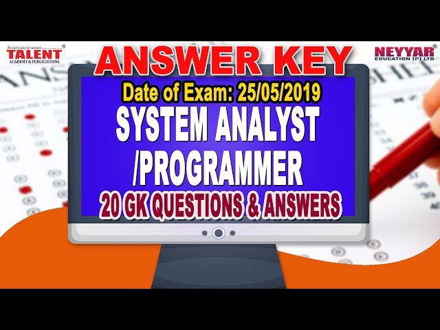 Kerala PSC Exam (25-05-2019) System Analyst/Programmer GK Questions