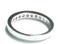 Round diamond white gold wedding band