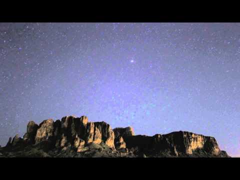 Superstition Mountains moonrise from Lost Dutchman State Park near Apache Junction AZ