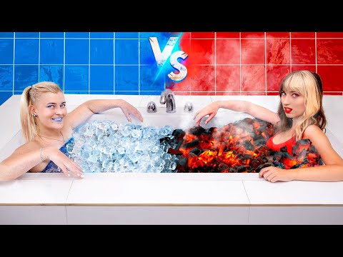 Hot vs Cold Challenge / Feuriges Mädchen Gegen Eisiges Mädchen