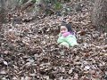 Maya falling down the leafy mountain