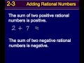 ADDING RATIONAL NUMBERS (PART 1 OF 2) ADDING RATIONAL NUMBERS (PART 1 OF 2)