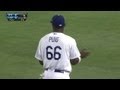 Puig throws out Simmons at third base